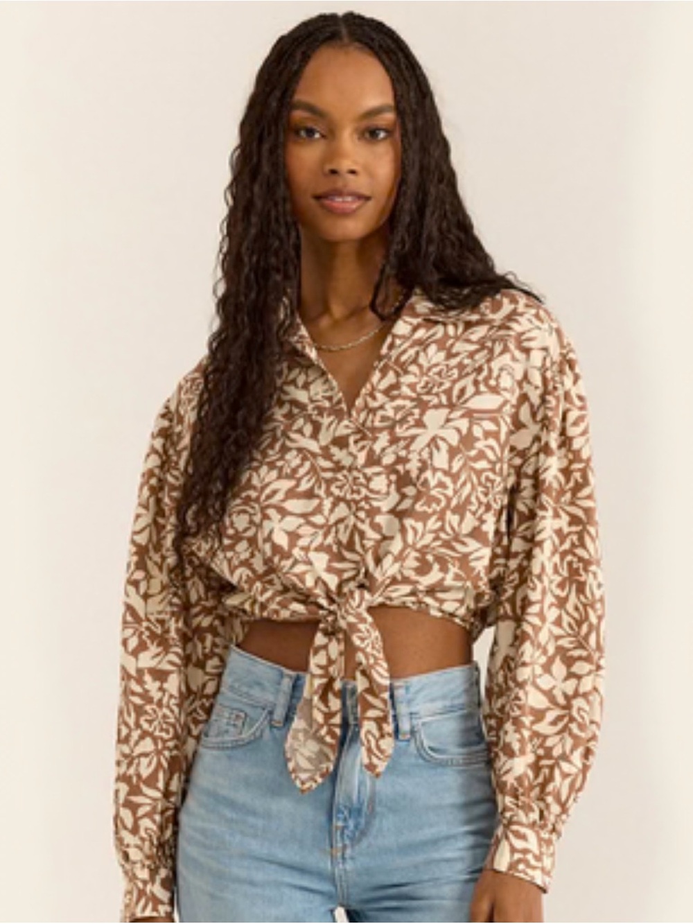Z Supply NWT Tegan Shadow Reef Top Iced Coffee Women’s Size Medium